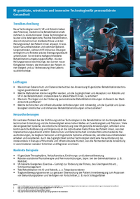 KI-gestützte, robotische und immersive Technologien für personalisierte Gesundheit