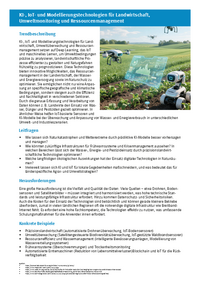 KI-, IoT- und Modellierungstechnologien für Landwirtschaft, Umweltmonitoring und Ressourcenmanagement