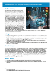 Internet of Vehicles (iov), intelligente Verkehrssysteme und Cybersicherheit