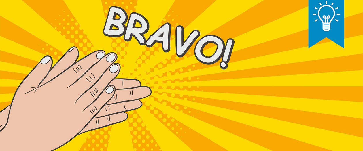 Rubine Bravo-Konzept: Pop-Art-Hand klatscht Beifall, Vektor-Illustration