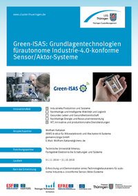 Green ISAS Grundlagentechnologien für autonome Industrie 4.0 konforme SensorAktor Systeme	