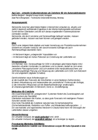 Agi.Com – virtuelle Großunternehmen als Zulieferer für die Automobilindustrie