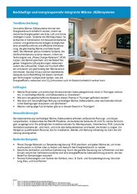 Nachhaltige und energiesparende integrierte Wärme/Kältesysteme