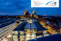 LEG Thüringen headquarters in front of St Mary’s Cathedral and Severi Church in Erfurt.