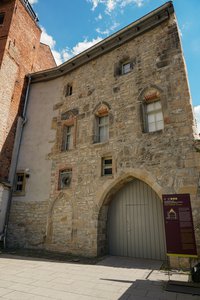 North façade of the Old Synagogue in Erfurt‘s old town.