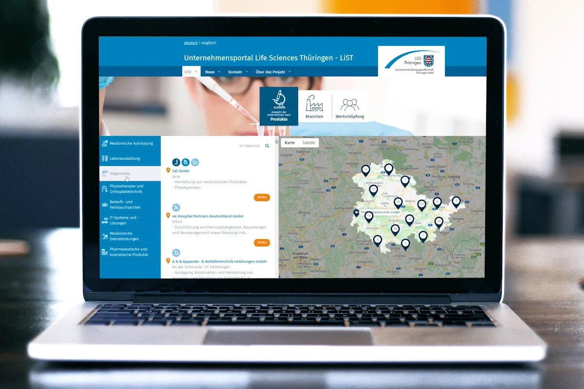 Neues Unternehmensportal LiST eröffnet Einblicke in die vielfältige Thüringer Life-Sciences-Branche 